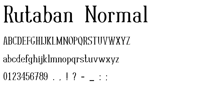 Rutaban Normal font